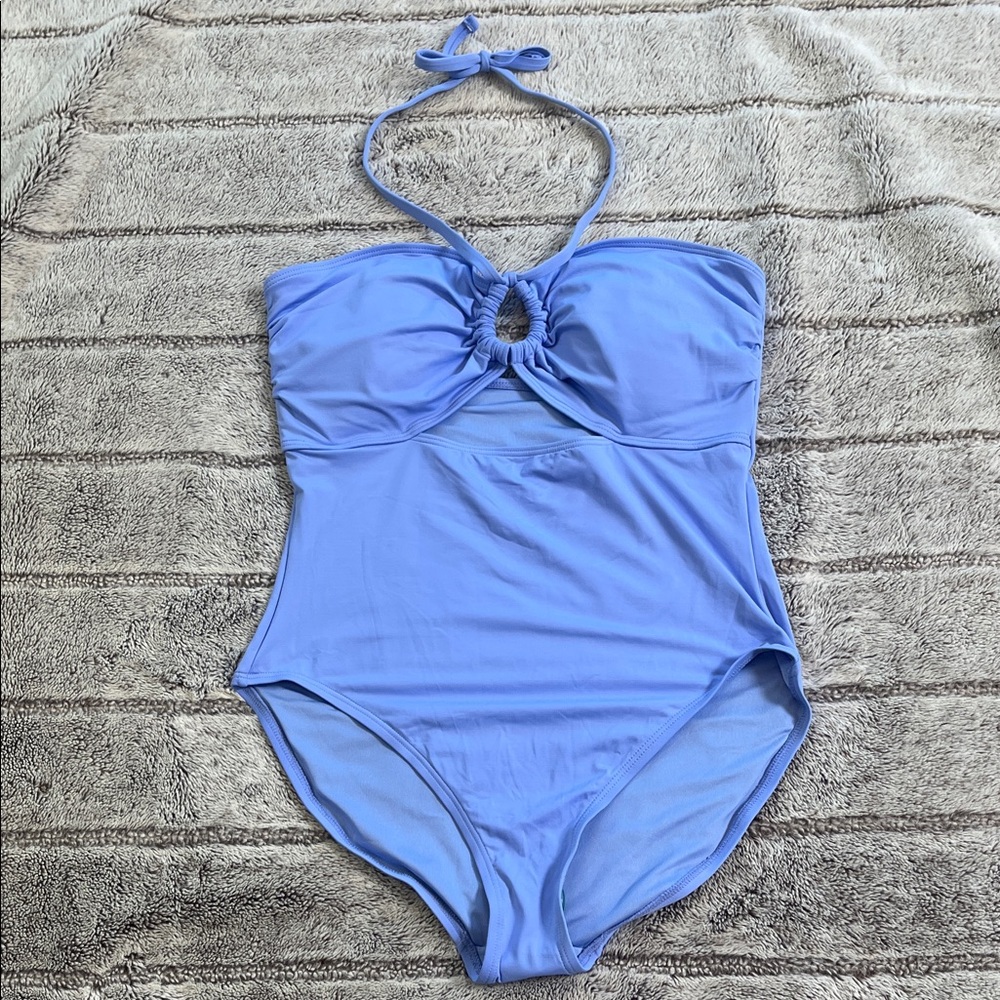 GAP Women's Blue Halter One Piece Swimsuit